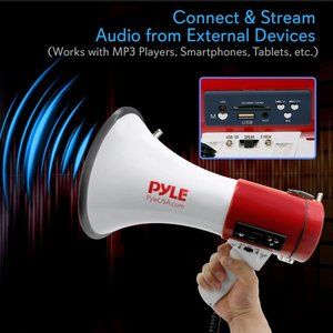 🛑 PYLE Siren ➕🆒 MEGAPHONE 50-Watt BULLHORN Portable SPEAKER 💸BUY NOW‼️🟢